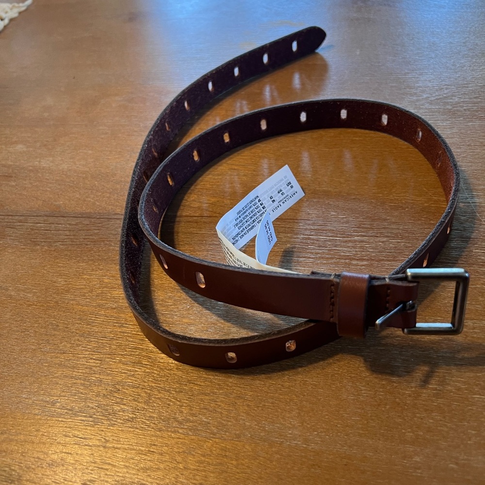 NWT AMERICAN EAGLE BROWN LEATHER BELT XS